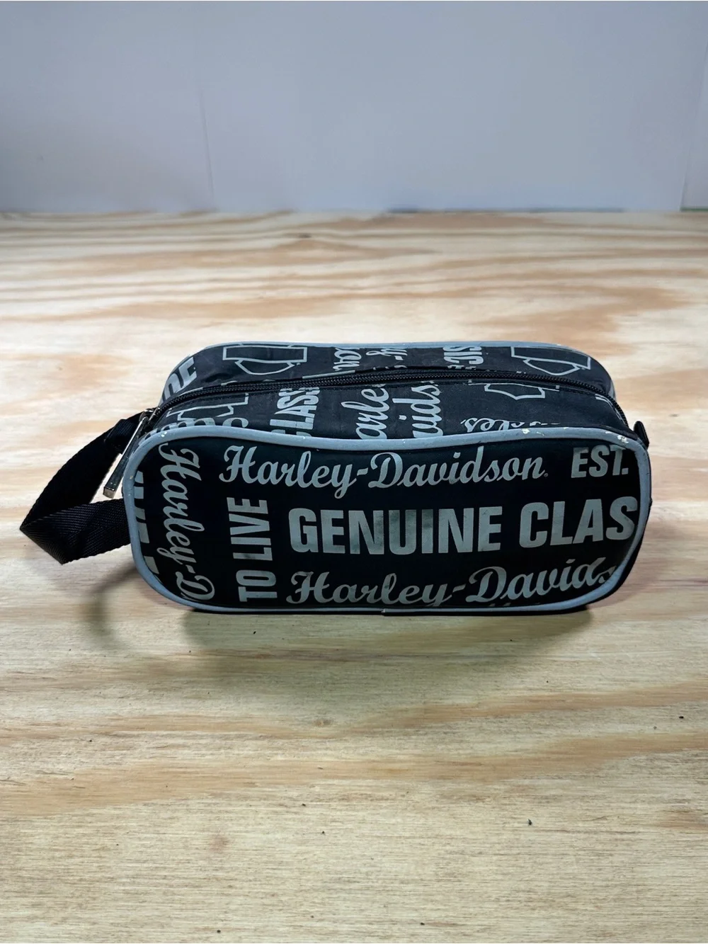 Harley Davidson Black Live To Ride Topp Kit Travel Cosmetic Bag | Genuine MotorC